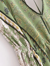 Bohemian Summer Maxi Dress – Ayla Backless Flowy Halter Dress in White, Green, Purple