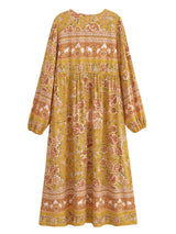 "Boho Maxi Gown – “Black Winter Rosy” Loose Flowing Dress for Women "