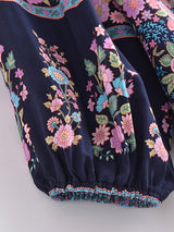 Boho Blouse – “Wild Petal” – Boho Floral Tunic Tops in Purple