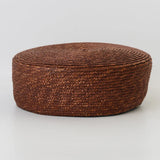Boho Pillbox Hat - Handwoven Straw Beret Beach Hat