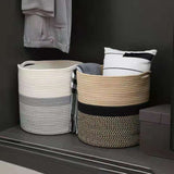 Cotton Flax Woven Storage Basket - Versatile Home Decor
