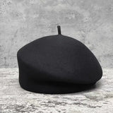 Boho Pillbox Hat - Classic Wool Felt Beret Hat