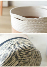 Cotton Flax Woven Storage Basket - Versatile Home Decor