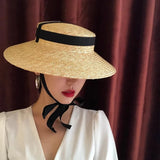 Boho Fedora Hat - French Retro Bridal Straw Hat
