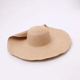 Boho Sun Beach Hat - Crochet Raffia Wide Brim Hat
