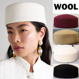 Boho Pillbox Hat - Vintage Wool Felt Fascinator Hat