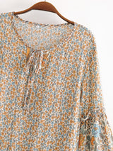 Boho Mini Dress – “Crimson Meadow” Red Floral Tunic Dres in Red & Black