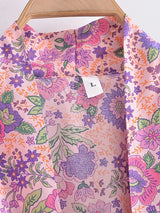 Boho Robe – “Flower Whisper” Bohemian Short Kimono Cover-Up for Beach or Lounge
