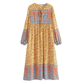 Bohemian Maxi Gown – “Desert Heirloom” Floral Long Sleeve Bohemian Gown