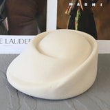 Boho Pillbox Hat - Vintage Wool Felt Boat Hat