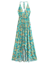 Boho Maxi Dress – “Coastal Reverie” Open Back High-Low Summer Sundress