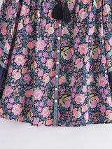 Boho Blouse – “Wild Petal” – Boho Floral Tunic Tops in Purple