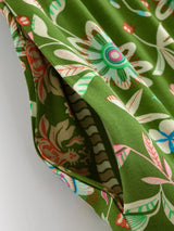 Happie Queens Summer Women Sun Floral Printed Beach Bohemian Maxi Skirt with Pockets Ladies Rayon Pleated Vacation Boho Skirts