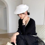 Boho Pillbox Hat - Vintage Wool Felt Boat Hat
