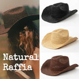 Boho Cowboy Hat - Hand Crocheted Raffia Straw Hat