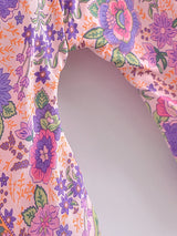 Boho Robe – “Flower Whisper” Bohemian Short Kimono Cover-Up for Beach or Lounge
