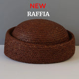 Boho Pillbox Hat - Natural Wheat Straw Beret Hat