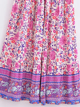 Boho Maxi Dress – “Wild Floral in Purple Lavender” Flowy Sundress for Women