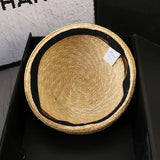 Boho Pillbox Hat - French Handwoven Straw Beret Hat