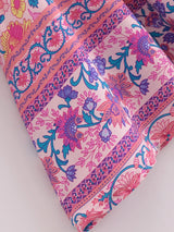 Boho Mini Dress – “Blue Bloom” Flowy Floral Tunic Sundress for Women