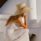 Wide Brim Beach Hats with Ribbon for Women - Sun Hats, Summer Brim, Straw Elodie