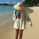 Boho Sun Beach Hat - Wide Brim Straw Hat with Chin Strap