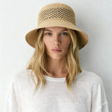 Boho Bucket Hat - Hollow Raffia Straw Summer Hat
