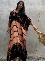 Beach Dress, Cover up Dress,, Kaftan Dress, Black & White Tie Dye Print