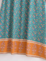 Boho Maxi Gown – “Blue Pink Sky” Loose Flowing Dress for Women