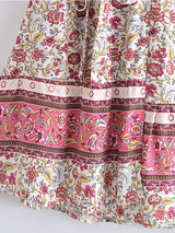 Summer Women Floral Print  Wrap V-neck Beach Wrap Bohemian Mini Dress Kaftan Ladies Short Sleeve Sexy Boho Dresses Vestidos