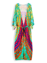 Beach Robe - Boho Robe - Summer Chic Cover-Up with Tie Dye Ausha Green