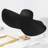 Boho Sun Beach Hat - Oversized Wide Brim Travel Straw Hat