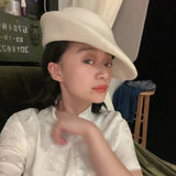 Boho Pillbox Hat - Vintage Wool Felt Boat Hat
