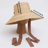 Boho Sun Beach Hat - Wide Brim Straw Hat with Chin Strap