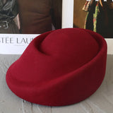 Boho Pillbox Hat - Vintage Wool Felt Boat Hat