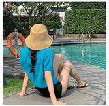 Boho Bucket Hat - Handmade Raffia Wide Brim Beach Hat