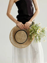 Boho Sun Beach Hat - Natural Hollow Woven Straw Hat for Women