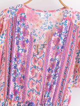 Boho Maxi Dress – “Wild Floral in Pink” Flowy Sundress for Women
