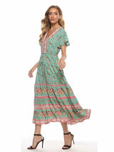 Maxi Dress – “Meadow Breeze” Romantic Boho Floral Dress for Summer Days