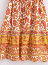 Boho Mini Dress – "Apricot Yellow” Flowy Sundress for Women