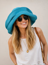 Boho Sun Beach Hat - Foldable Wide Brim Travel Straw Hat
