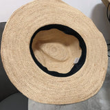 Boho Panama Hat - Fine Raffia Wide Brim Straw Hat