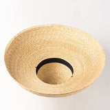 Boho Sun Beach Hat - Hepburn Wheat Straw Basin Hat