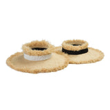 Boho Sun Beach Hat - Frayed Raffia Wide Brim Beach Hat