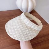 Boho Visor Hat - Striped Open Crown Sun Hat