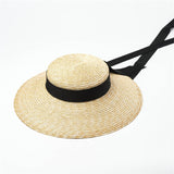 Boho Hat - Summer Hats, Sun Hat, Beach Hat - Wide Brim Straw Hat, Vintage Style with Romilly Black Ribbon