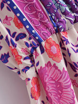 Boho Maxi Dress – “Wild Floral in Purple Lavender” Flowy Sundress for Women