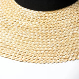Boho Sun Beach Hat - Handwoven Lace Straw Hat with Bow Ribbon