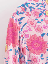 Boho Mini Dress – “Blue Bloom” Flowy Floral Tunic Sundress for Women