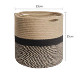 Cotton Flax Woven Storage Basket - Versatile Home Decor